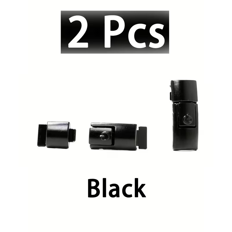 Set 2 catarame pentru legarea sireturilor, cu buton, plastic, universale, negru [9]