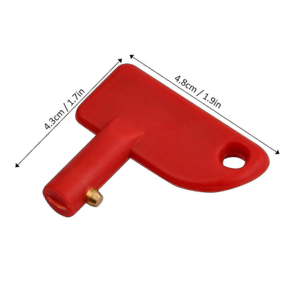 Set 2 chei universale pentru intrerupator baterie auto, plastic rosu, compatibile comutator deconectare acumulator [2]