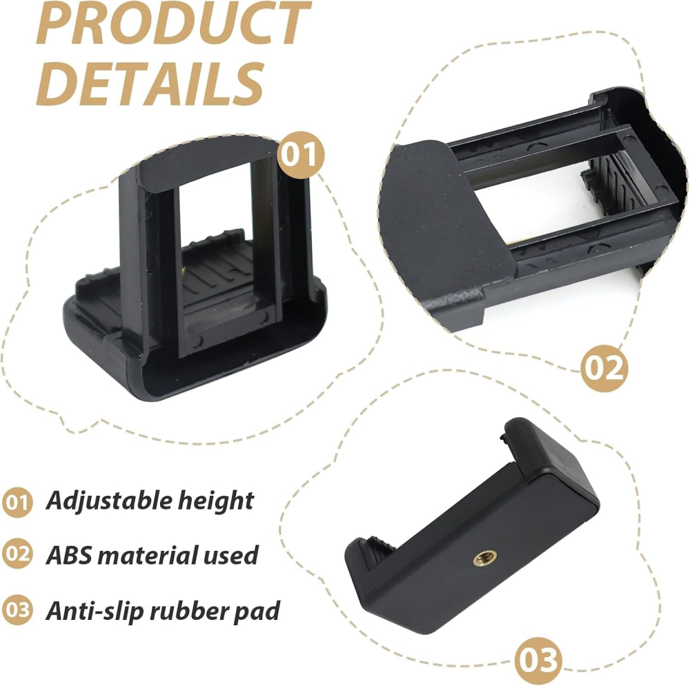 Set 2 cleme universale pentru telefon cu rotatie 360°, prindere 1/4 inch pentru trepied, monopied si selfie stick [3]