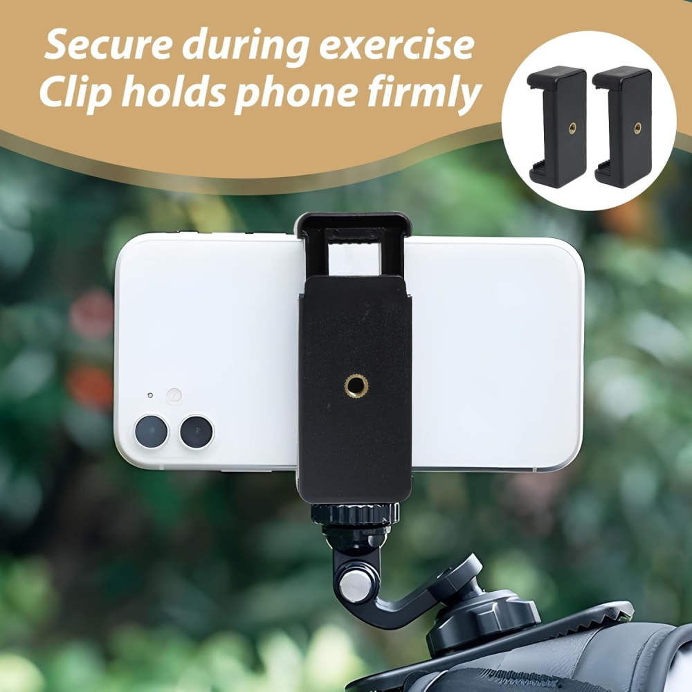 Set 2 cleme universale pentru telefon cu rotatie 360°, prindere 1/4 inch pentru trepied, monopied si selfie stick [5]
