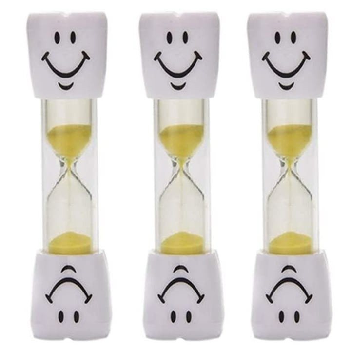 Set 2 clepsidre pentru perierea dintilor, 3 minute, 10 x 2.5 cm, galben [6]