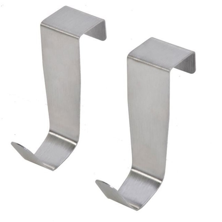 Set 2 cuiere pentru usa, inox, 9 cm, argintiu [1]
