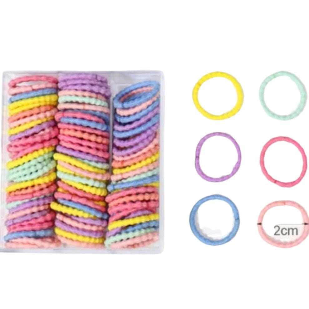 Set 2 cutii accesorii par cu elastic 2 cm, elastic spiralat, elastic subtire si 10 cleme flori multicolor [11]