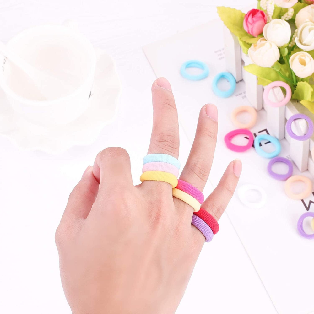 Set 2 cutii accesorii par cu elastic 2 cm, elastic spiralat, elastic subtire si 10 cleme flori multicolor [13]