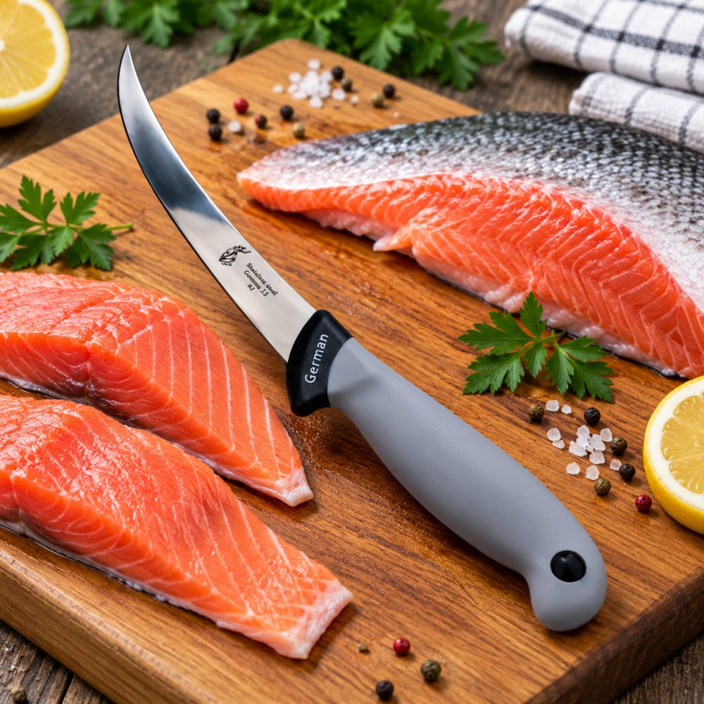 Set 2 cutite pentru carne 29 cm, lama curbata 15 cm, 90 g/buc, otel inoxidabil, maner ergonomic, culori aleatorii [9]