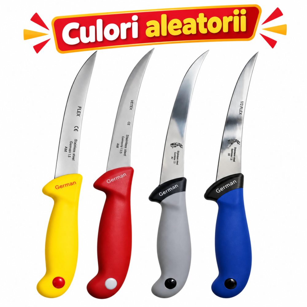 Set 2 cutite pentru carne 29 cm, lama curbata 15 cm, 90 g/buc, otel inoxidabil, maner ergonomic, culori aleatorii [3]