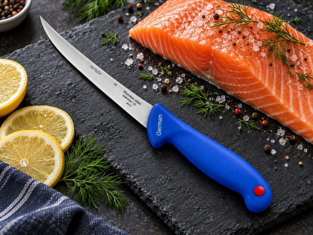 Set 2 cutite pentru carne 29 cm, lama curbata 15 cm, 90 g/buc, otel inoxidabil, maner ergonomic, culori aleatorii [8]