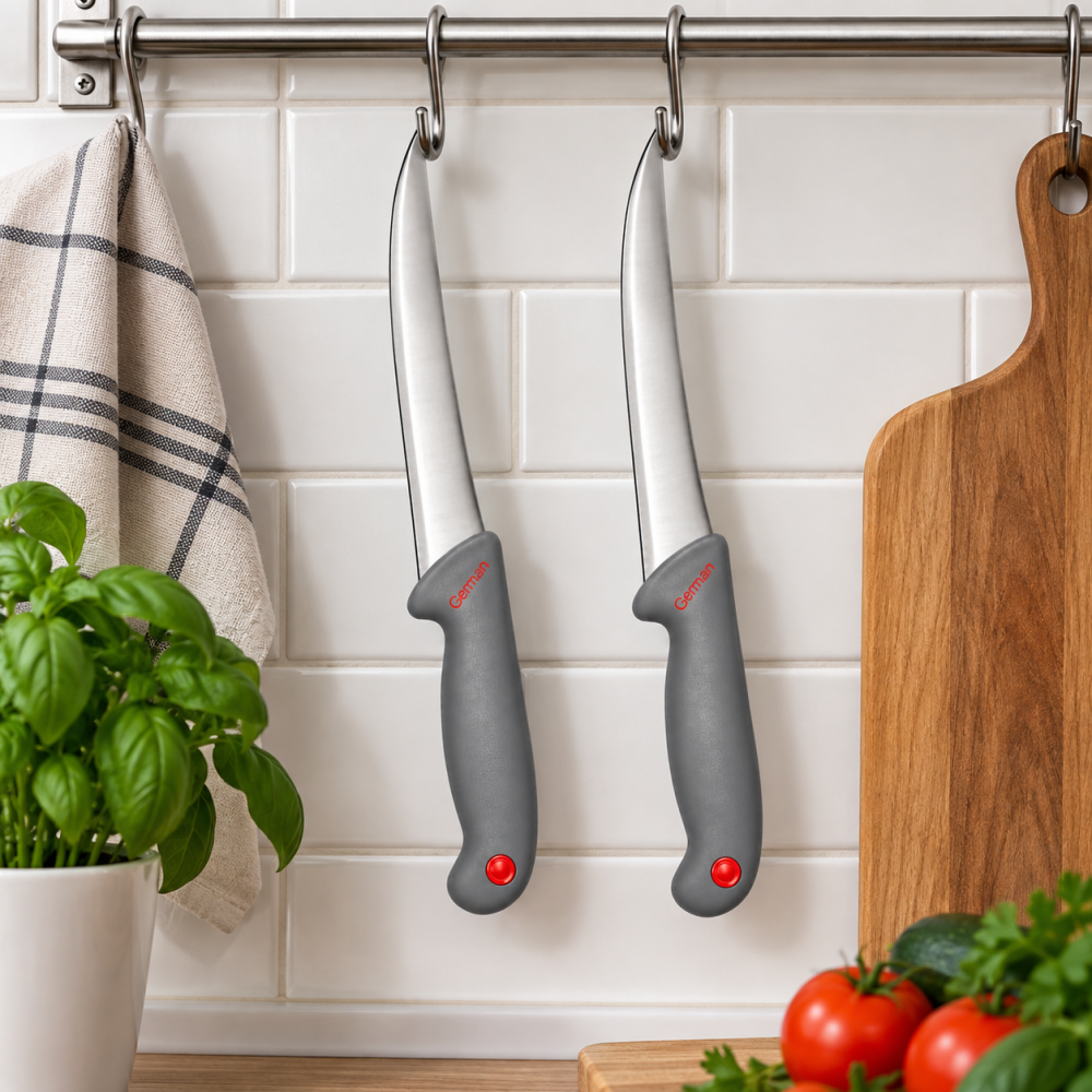 Set 2 cutite pentru dezosat gri, 29 cm, lama curbata 16 cm din otel inoxidabi [2]