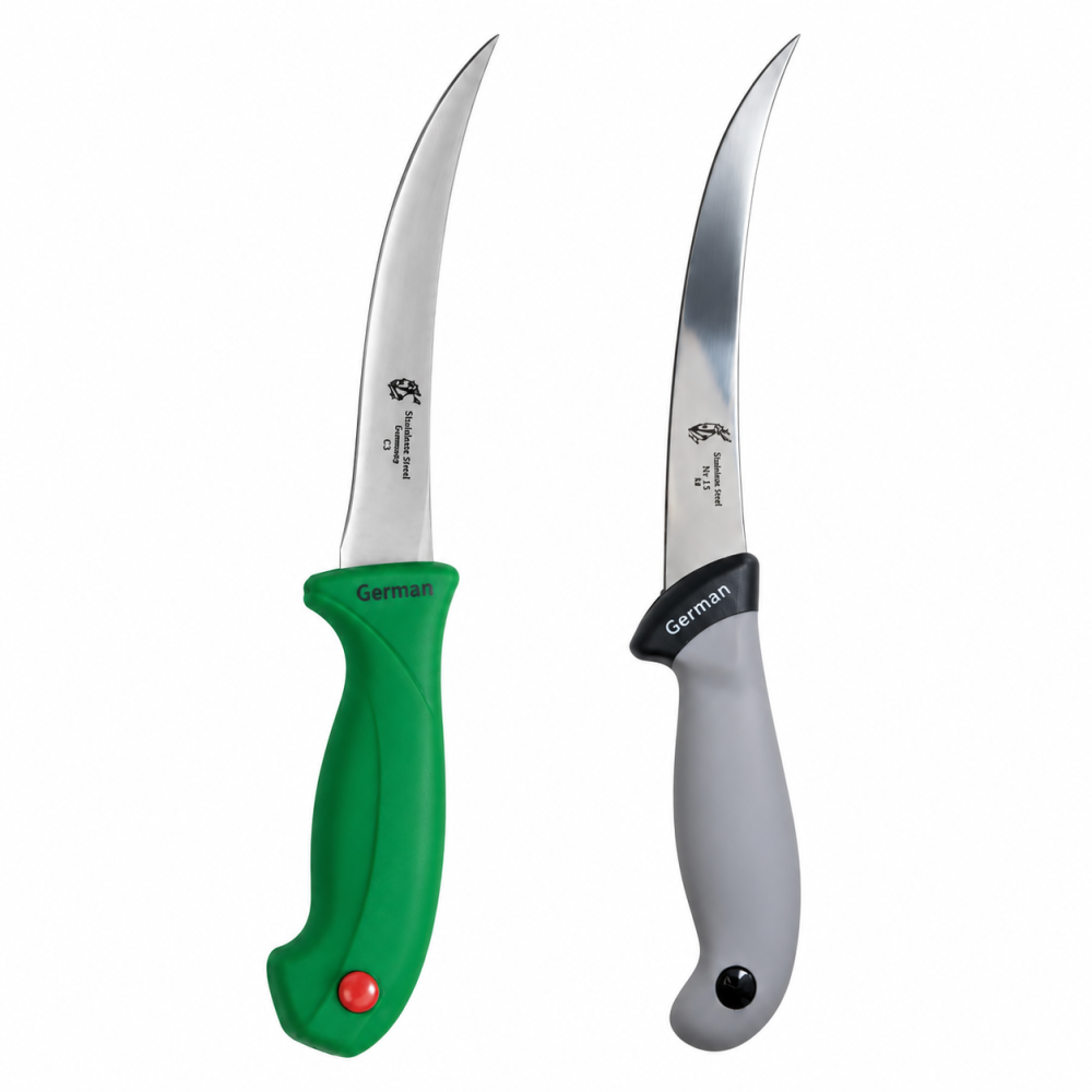 Set 2 cutite pentru fasonare 26.5 cm, lama curbata 12.5 cm, 98 g/buc, otel inoxidabil, manere ergonomice, culori aleatorii [2]