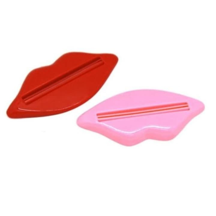Set 2 dispozitive pentru stors tub pasta de dinti, cosmetice, rosu/roz [2]