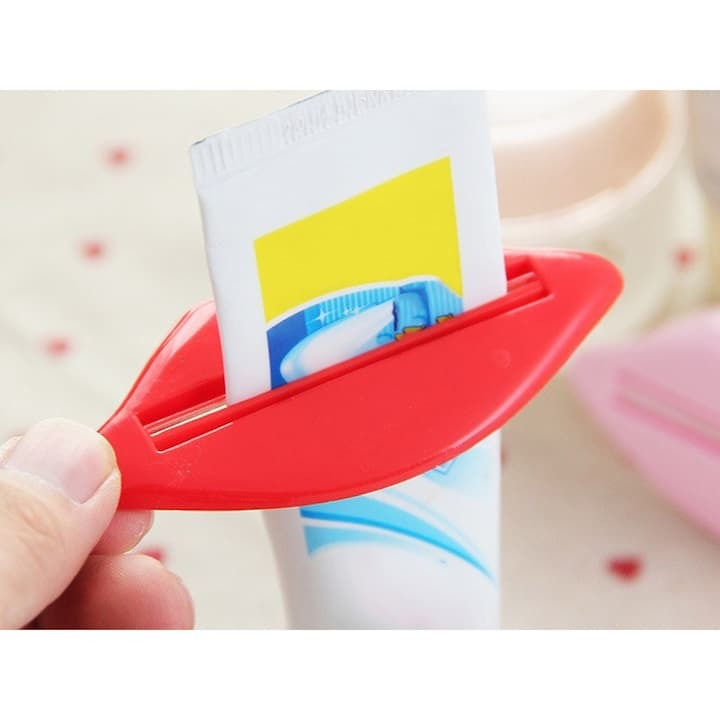 Set 2 dispozitive pentru stors tub pasta de dinti, cosmetice, rosu/roz [3]