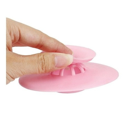 Set 2 dopuri din silicon pentru chiuveta universale, verde-roz [2]