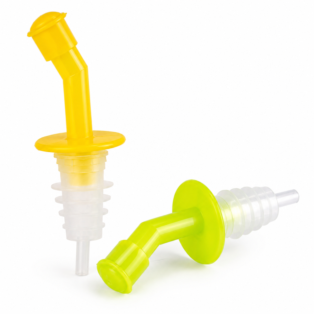 Set 2 dopuri picuratoare pentru sticle, galben si verde, dozatoare cu capac pentru vin, ulei, otet si lichide [5]