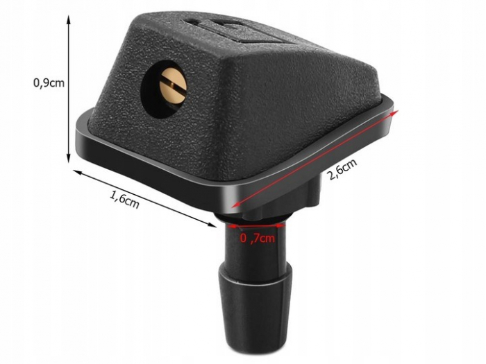Set 2 Duze universale de spalare a parbrizului, 0,9 x 1,6 x 2,6cm, Negru [3]