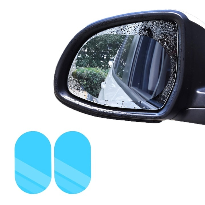 Set 2 folii protectie oglinzi auto anti-ceata hidrofobe universale [3]
