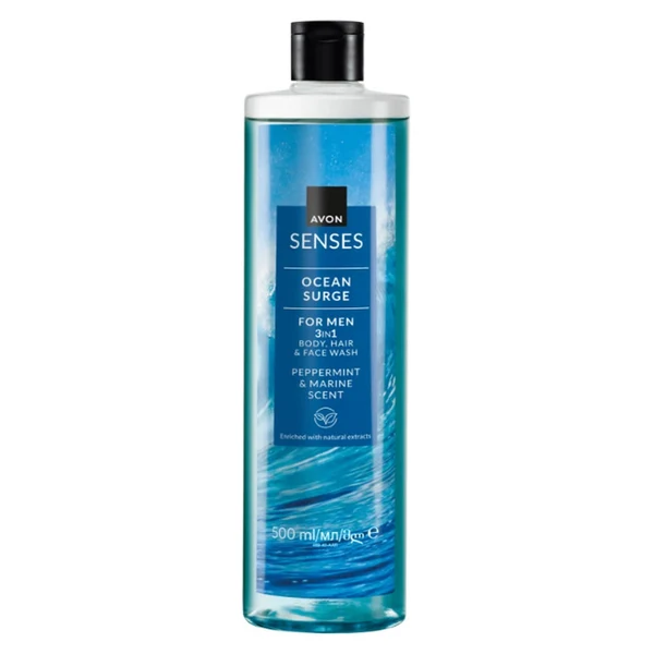 Set 2 Geluri de Dus Senses, Ocean Surge pentru El + White Lily pentru Ea, 2 x 500 ml, Avon [2]