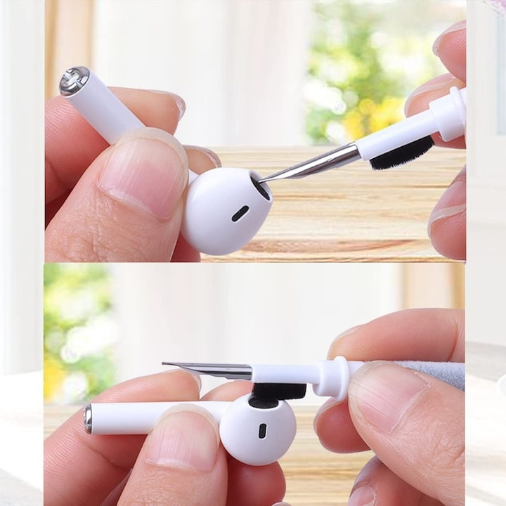 Set 2 kituri de curatare 5 in 1 pentru casti wireless, AirPods, smartphone, tastatura si aparate foto, accesorii multifunctionale pentru intretinerea dispozitivelor electronice [5]