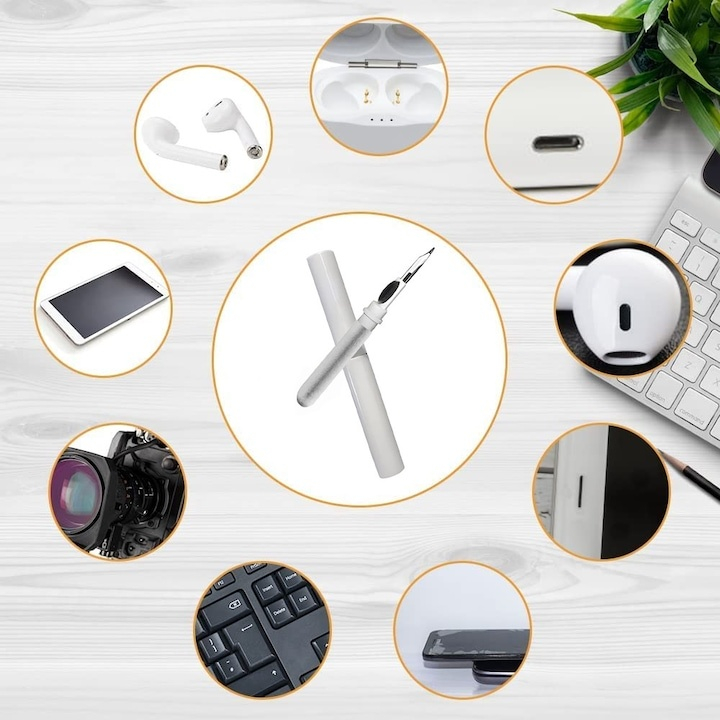 Set 2 kituri de curatare 5 in 1 pentru casti wireless, AirPods, smartphone, tastatura si aparate foto, accesorii multifunctionale pentru intretinerea dispozitivelor electronice [2]