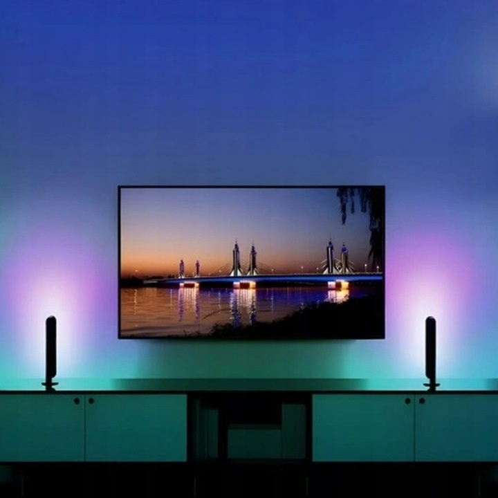 Set 2 lampi LED RGB, 12 culori, 4 moduri de iluminare, montare verticala sau orizontala, alimentare USB, telecomanda inclusa, 26.5 x 4.1 x 3.5 cm, negre – iluminare moderna, dinamica si personalizata  [5]