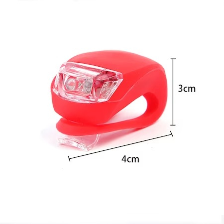 Set 2 lampi silicon pentru bicicleta,lumina alba,3 moduri de luminare,impermeabile - Negru [8]