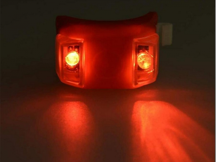 Set 2 lampi silicon pentru bicicleta LED, fata si spate - Alb/Rosu [9]