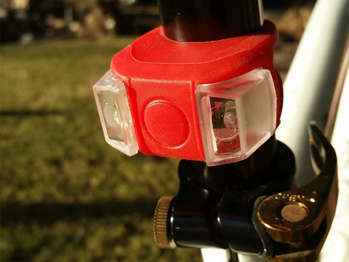 Set 2 lampi silicon pentru bicicleta LED, fata si spate - Alb/Rosu [8]