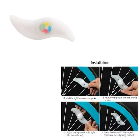 Set 2 lumini LED pentru spite de bicicleta - Rosu/Verde [2]