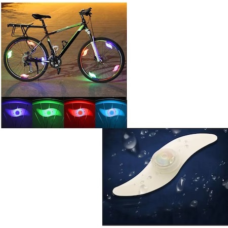 Set 2 lumini LED pentru spite de bicicleta - Rosu/Verde [3]