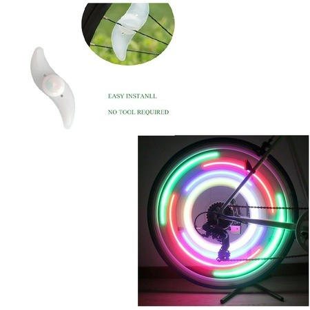 Set 2 lumini LED pentru spite de bicicleta - Rosu/Verde [4]