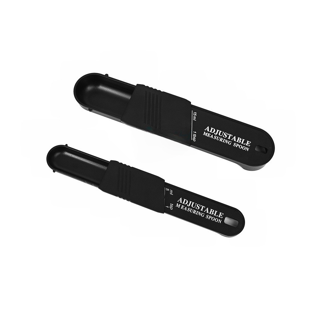 Set 2 linguri dozatoare negre 16 x 3,5 x 1,6 cm, din plastic, cu masurare ajustabila [4]