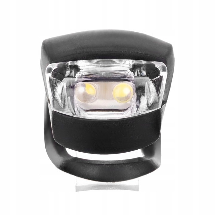 Set 2 lumini bicicleta, din silicon, lumina alba, 3 moduri de iluminare, impermeabile, prindere rapida cu clema, rezistente la praf si ploaie, negru [5]