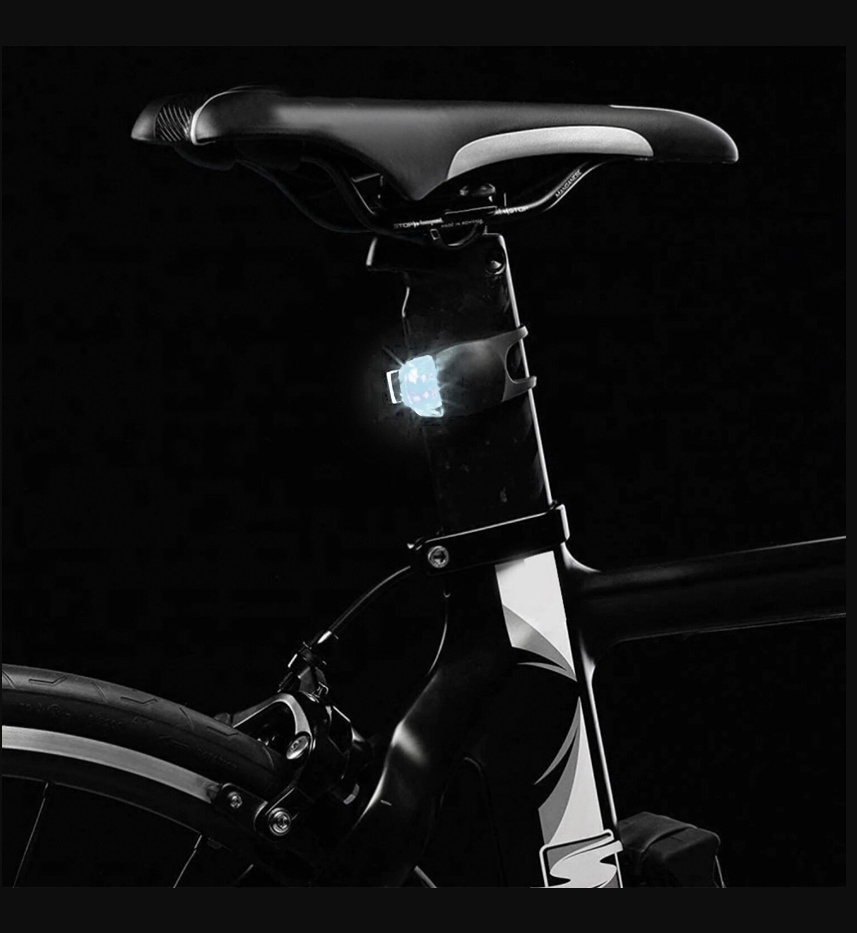 Set 2 lumini LED pentru bicicleta din silicon, fata si spate, alb si rosu, prindere rapida [10]