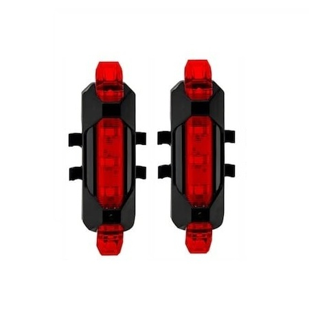 Set 2 lumini LED, stopuri pentru bicicleta, 15 lumeni, incarcare USB, 4 moduri de iluminare