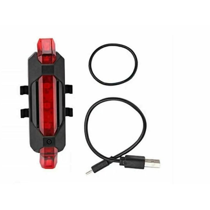 Set 2 lumini LED, stopuri pentru bicicleta, 15 lumeni, incarcare USB, 4 moduri de iluminare [3]