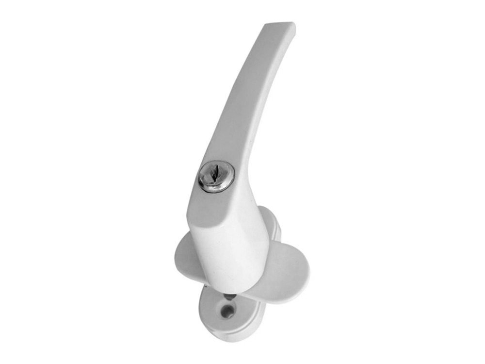 Set 2 manere fereastra cu incuietoare, 4 chei, inchidere securizata, model universal, aluminiu, alb [6]