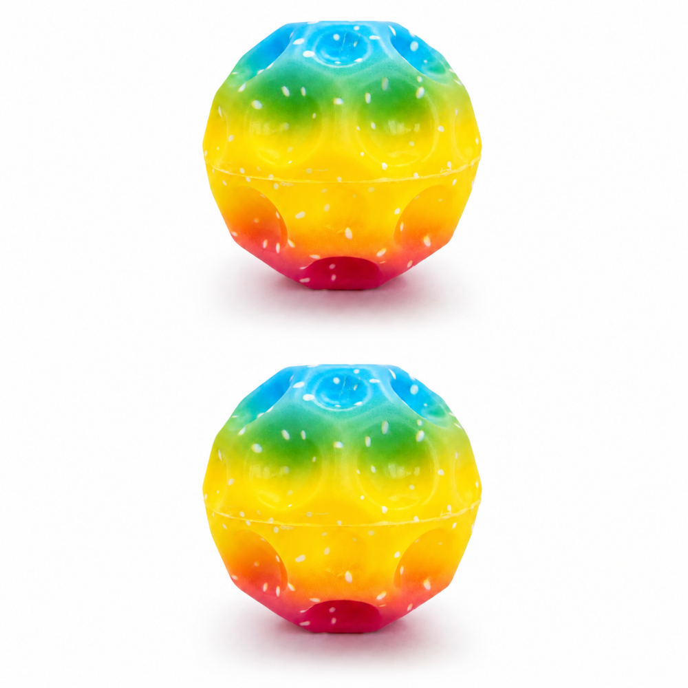 Set 2 mingi antistres multicolor 6 cm, jucarii senzoriale moi din poliuretan, mingi saltarete pentru relaxare, joaca, stimulare tactila si exercitii pentru maini [9]