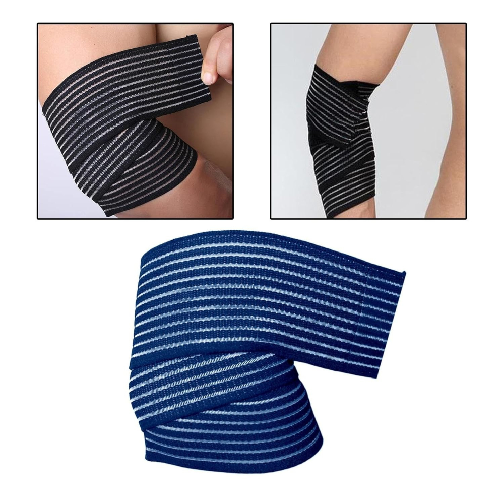 Set 2 Orteze Elastice Universale pentru Picior sau Mana, cu Prindere Velcro, 180 x 7.5 cm, Nailon Elastic, Compresie Reglabila, Reutilizabile, Albastru [5]