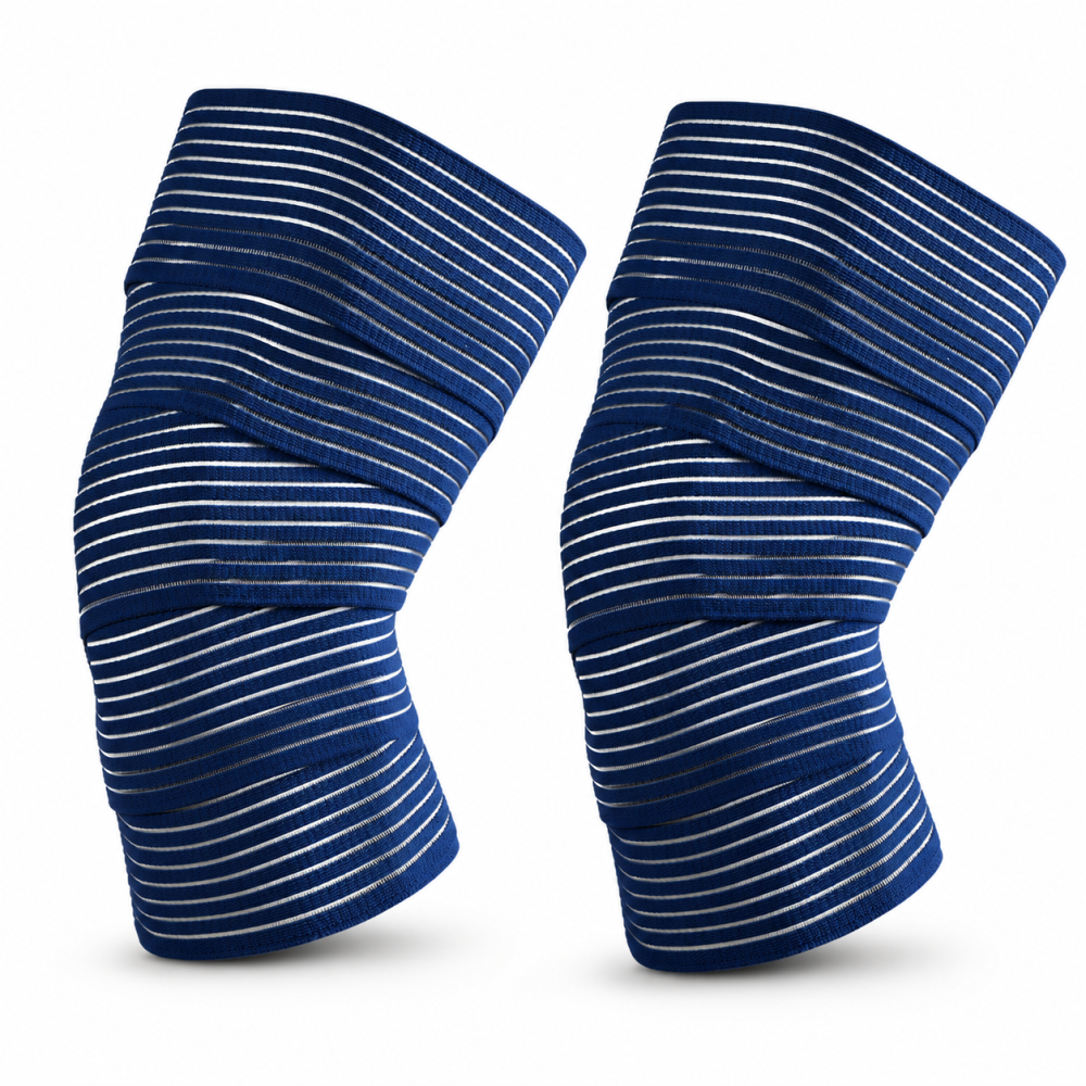 Set 2 Orteze Elastice Universale pentru Picior sau Mana, cu Prindere Velcro, 180 x 7.5 cm, Nailon Elastic, Compresie Reglabila, Reutilizabile, Albastru [2]
