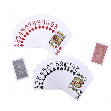 Set 2 pachete carti de joc clasice, din plastic - Rosu, negru, albastru [2]