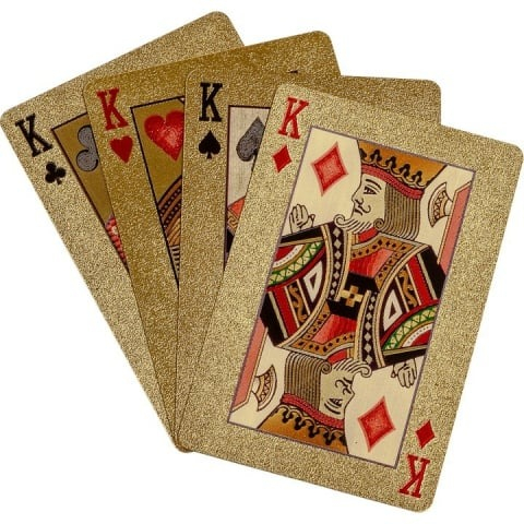 Set 2 pachete carti de joc premium, rezistente si durabile la apa, suflate cu aur de 24k, poker, petreceri, ocazii speciale [5]