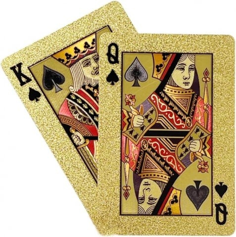Set 2 pachete carti de joc premium, rezistente si durabile la apa, suflate cu aur de 24k, poker, petreceri, ocazii speciale [4]