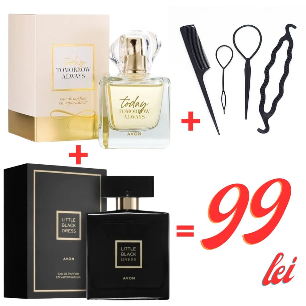 Set 2 parfumuri Today Tomorrow Always & Little Black Dress + set 4 accesorii păr – ofertă specială 99 lei [1]