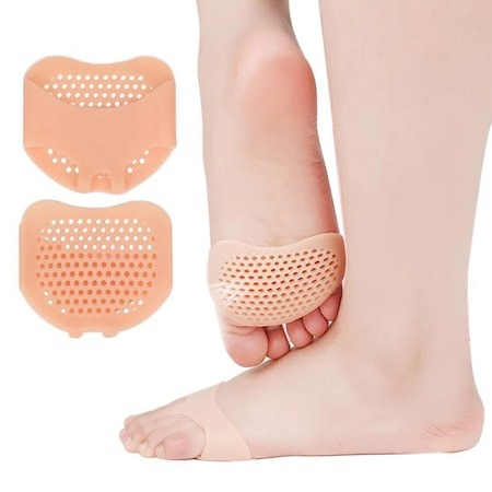 Set 2 pernute de protectie impotriva monturilor, pentru picior si degete, din silicon - Bej [4]