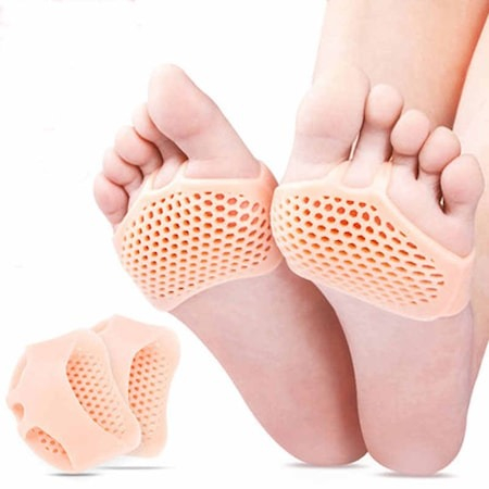 Set 2 pernute de protectie impotriva monturilor, pentru picior si degete, din silicon - Bej [2]
