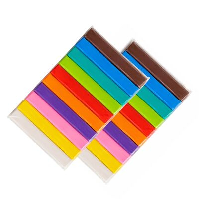 Set 2 plastiline multicolor 400 g, 20 batoane colorate, non-toxice pentru copii, modelaj, joaca educativa, creatii artistice, scoala si gradinita [2]