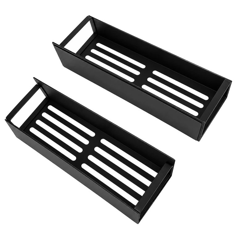 Set 2 rafturi magnetice negre 27 x 8,5 x 7,1 cm, cu 4 carlige detasabile [8]