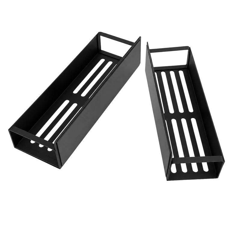 Set 2 rafturi magnetice negre 27 x 8,5 x 7,1 cm, cu 4 carlige detasabile [7]