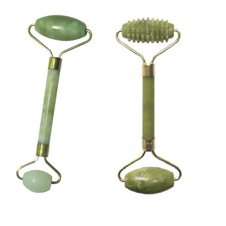 Set 2 role Jade (1 abraziva) cu piatra Gua Sha - Verde [2]