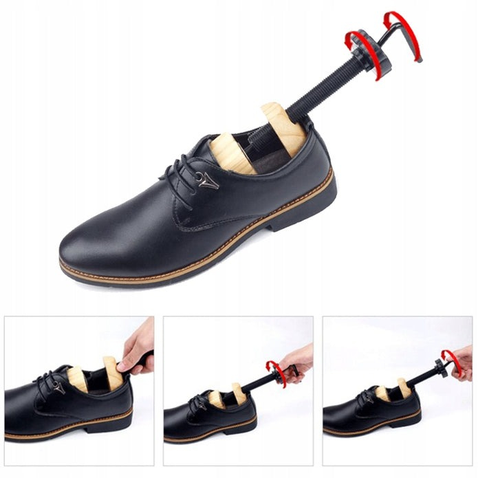 Set 2 sanuri pentru largit si alungit incaltaminte, universale, reglabile, lemn si metal, marime 40-47 - bej, maro [7]
