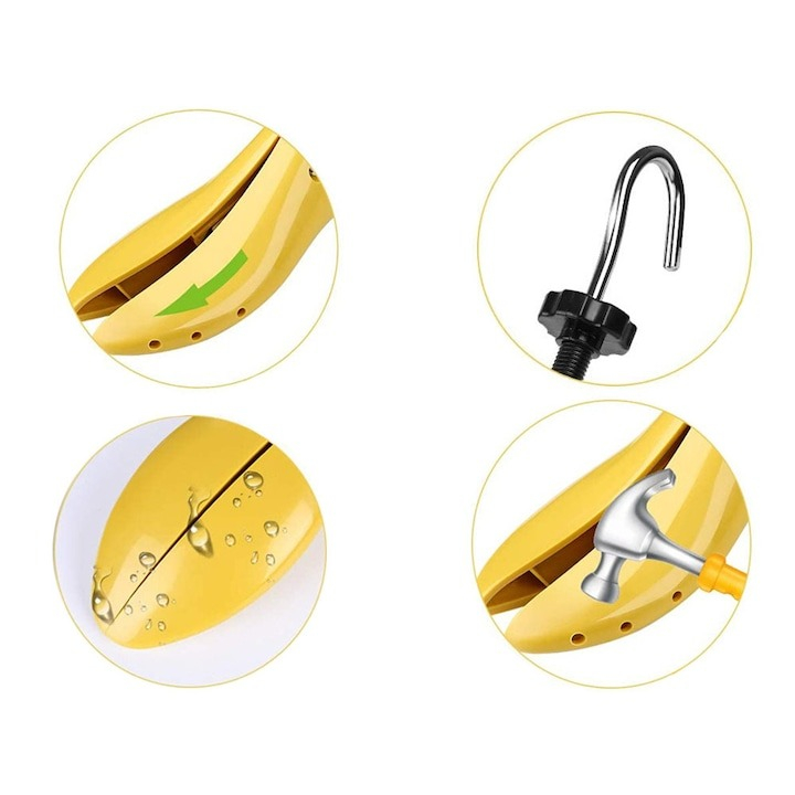 Set 2 sanuri pentru largit si alungit incaltaminte, universale, reglabile, plastic si metal, marime 41-47, galben/negru [9]